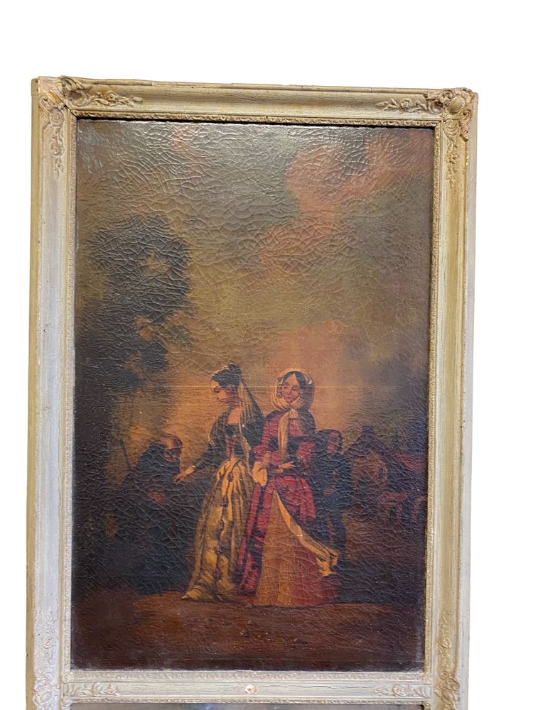 19th century Trumeau - Romantic scene - 77cm x 160cm