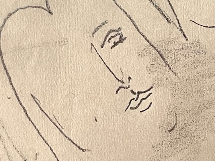 Dessin original,  nu féminin étendu. signé Leopold Survage
