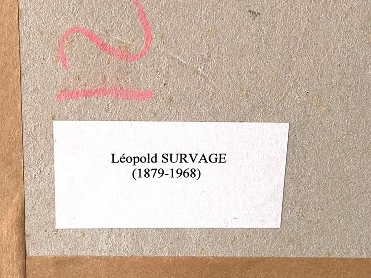 Dessin original,  nu féminin étendu. signé Leopold Survage