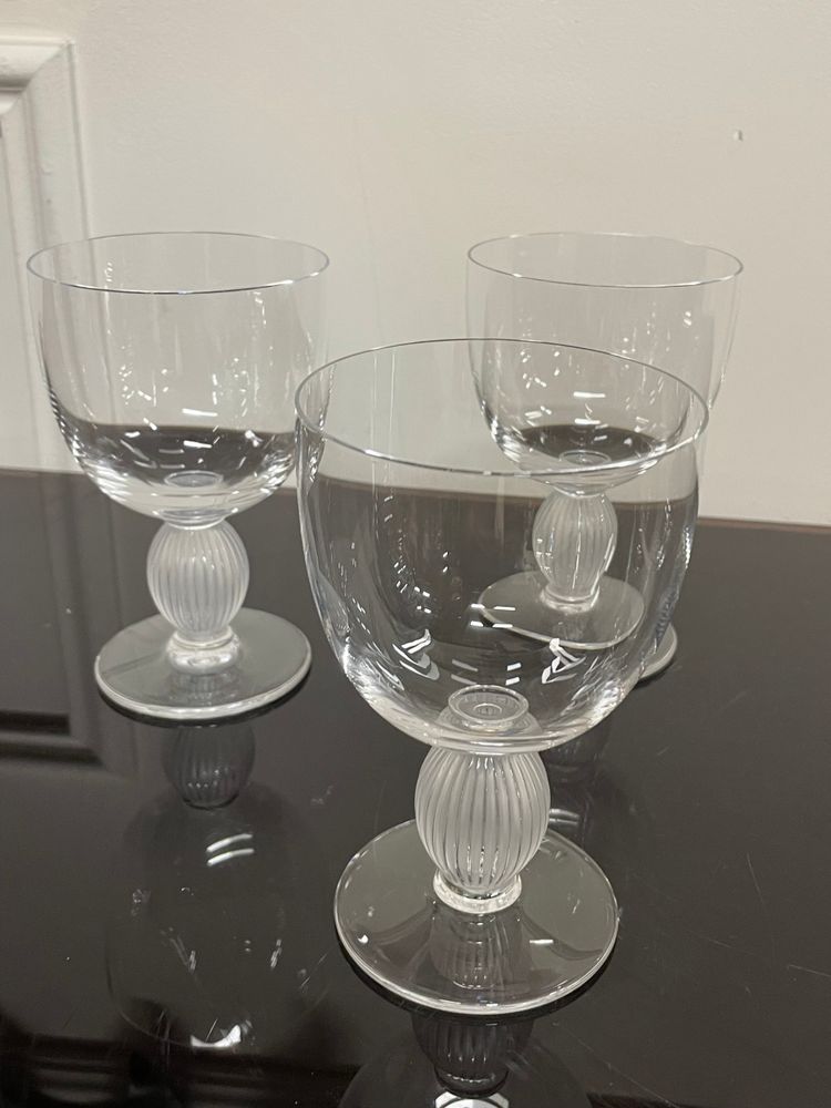 Lalique - Modèle Langeais - 5 Verres à Vin Blanc En Cristal Lalique France H: 12 Cm