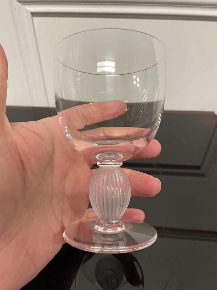 Lalique - Modèle Langeais - 5 Verres à Vin Blanc En Cristal Lalique France H: 12 Cm