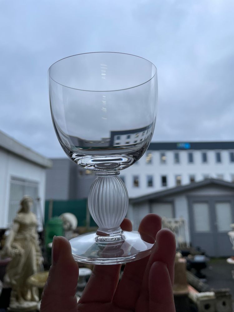 Lalique - Modèle Langeais - 5 Verres à Vin Blanc En Cristal Lalique France H: 12 Cm