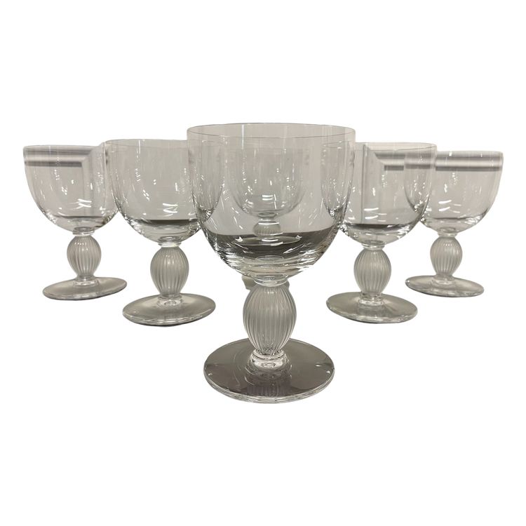 Lalique - Modèle Langeais - 6 Verres à Eau En Cristal Lalique France H: 14,5 cm 