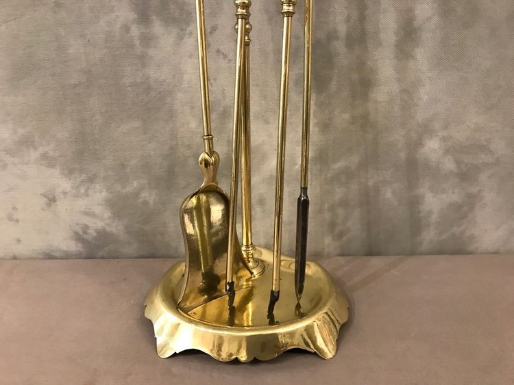 Beautiful large antique brass mantelpiece from the 19th century