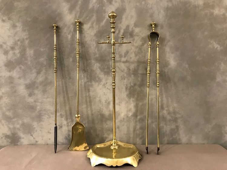 Beautiful large antique brass mantelpiece from the 19th century