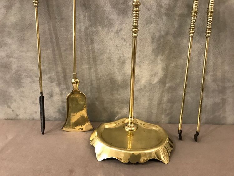 Beautiful large antique brass mantelpiece from the 19th century