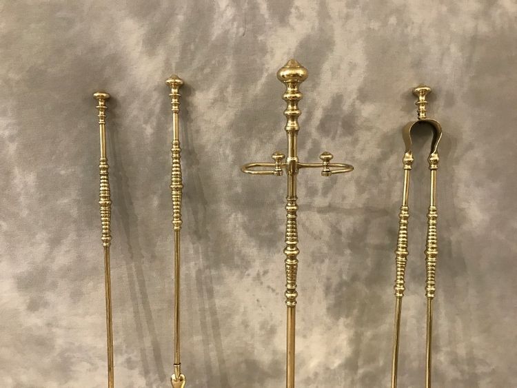 Beautiful large antique brass mantelpiece from the 19th century
