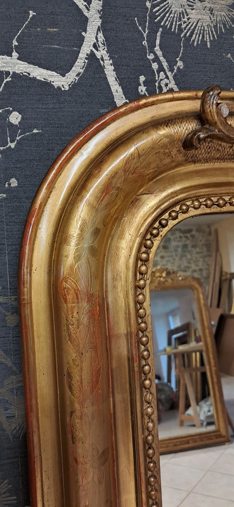 Miroir  Louis Philippe Fronton 155 x 86.5