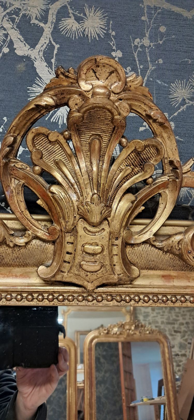 Miroir  Louis Philippe Fronton 155 x 86.5