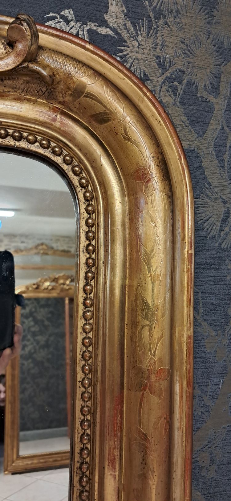 Miroir  Louis Philippe Fronton 155 x 86.5