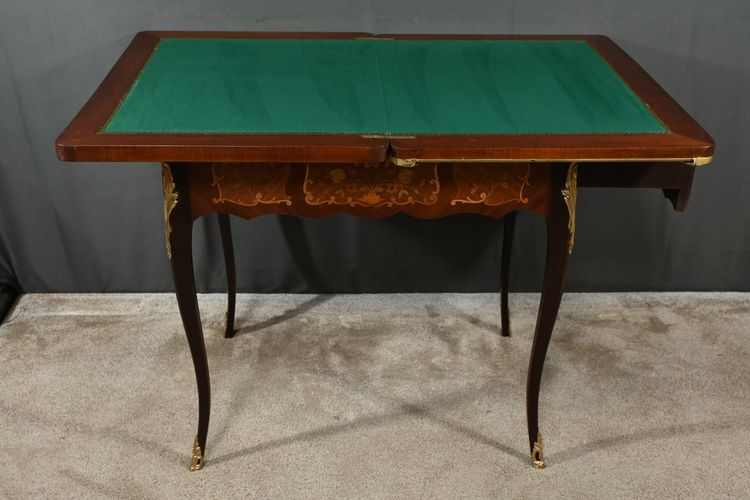 Mahogany Games Table, Transitional Louis XV/Louis XVI style - Late 19th century
