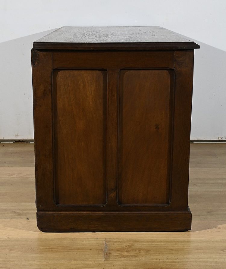 Scrivania con piedistallo in rovere, Art Déco - 1940