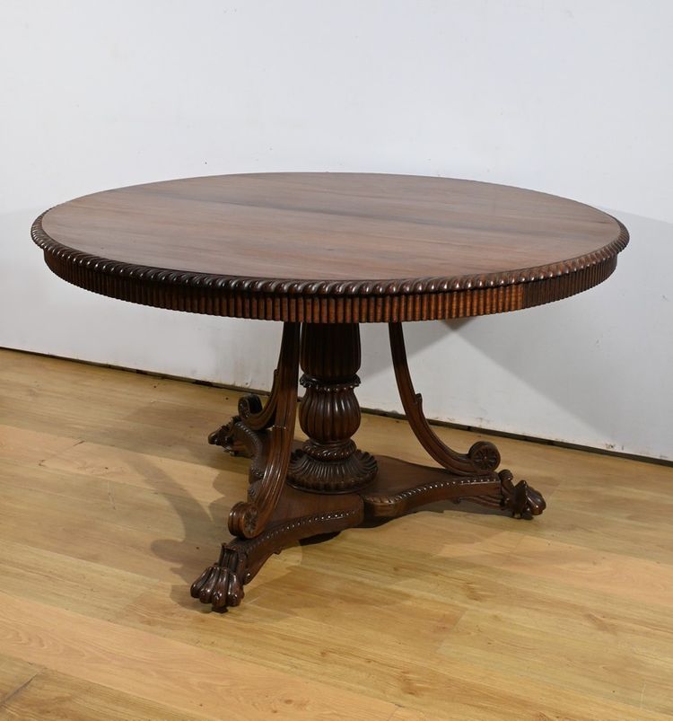 Table Guéridon en Palissandre, époque Napoléon III – Milieu XIXe