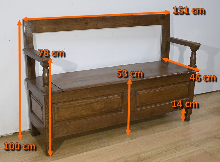 Banc Coffre de Palier en Chêne massif – 1920