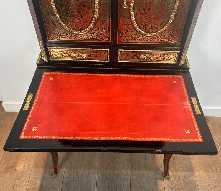 Bureau Bonheur Du Jour En Marqueterie Boulle d'Epoque Napoléon III