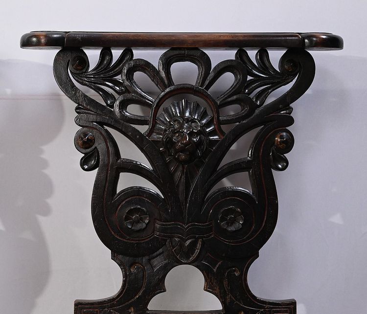 Pair of Travelling Chairs in Blackened Wood, Napoleon III period - Mid-19th century