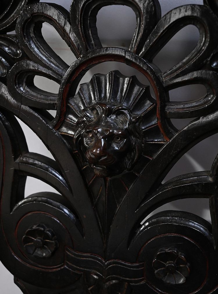 Pair of Travelling Chairs in Blackened Wood, Napoleon III period - Mid-19th century