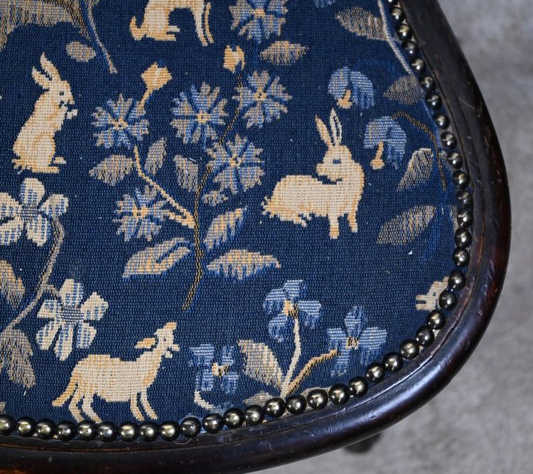 Pair of Travelling Chairs in Blackened Wood, Napoleon III period - Mid-19th century