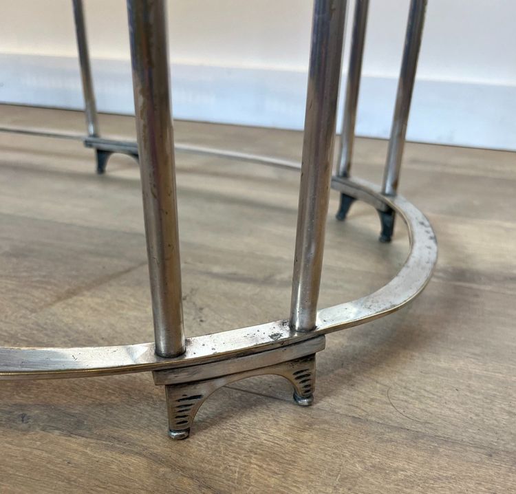 Table Basse De Style Néoclassique En Métal Argenté Dans Le Goût De La Maison Jansen