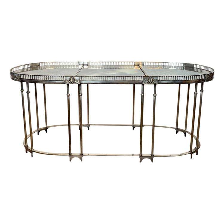 Table Basse De Style Néoclassique En Métal Argenté Dans Le Goût De La Maison Jansen