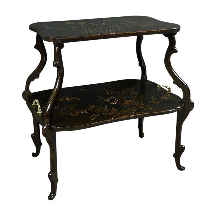 Table à Thé en Bois Laqué à Décors Asiatiques – Fin XIXe