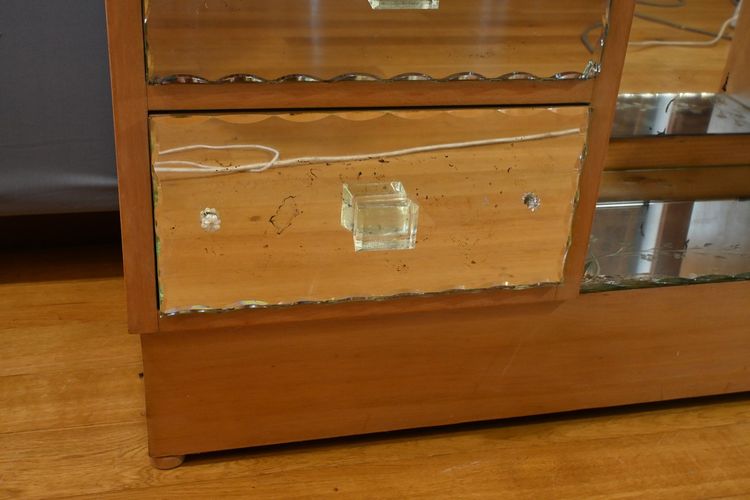 Glazed Dressing Table in Fruitwood - 1950