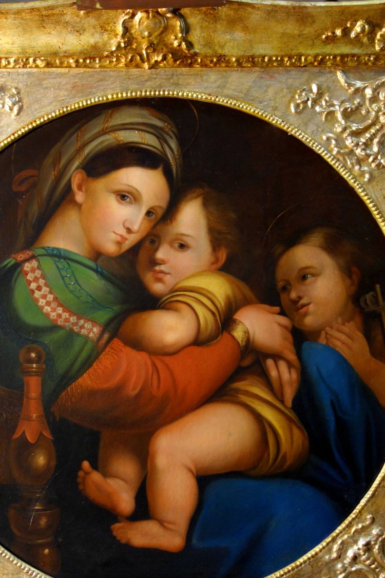 Großes Tondo: Madonna della Seggiola nach Raffael