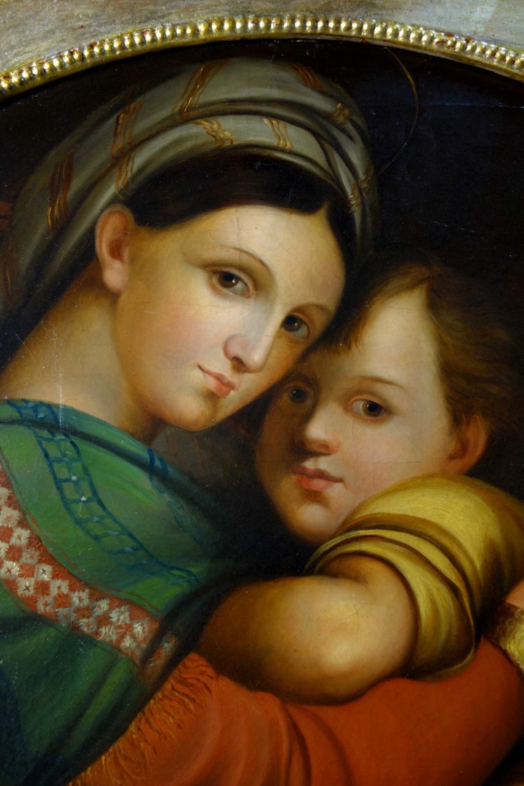Großes Tondo: Madonna della Seggiola nach Raffael