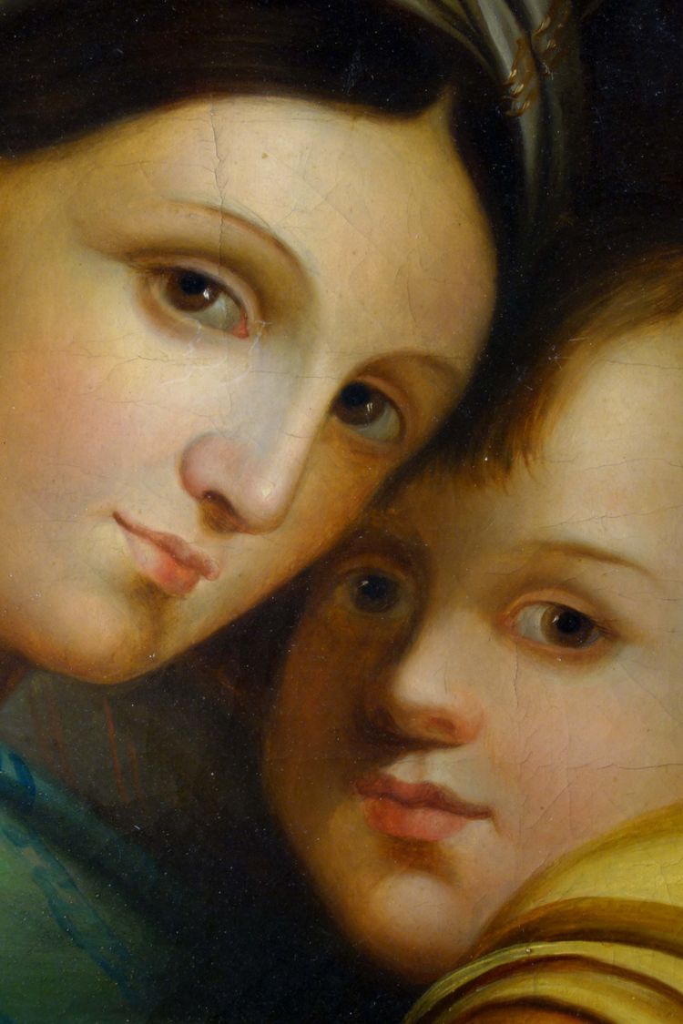 Großes Tondo: Madonna della Seggiola nach Raffael
