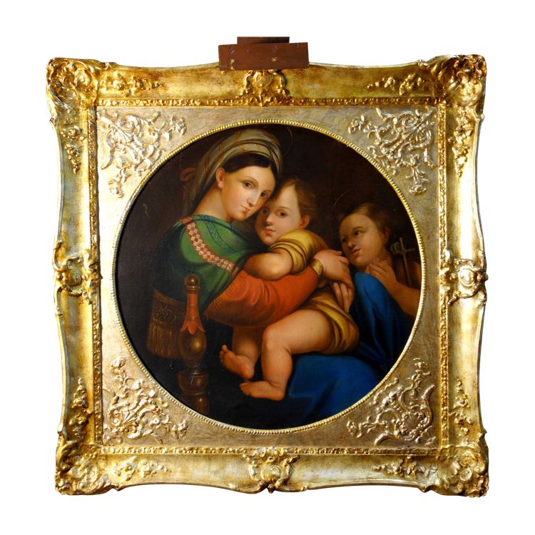 Großes Tondo: Madonna della Seggiola nach Raffael