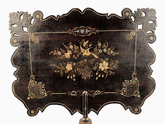 Paravento in legno annerito e cartone bollito, periodo Napoleone III