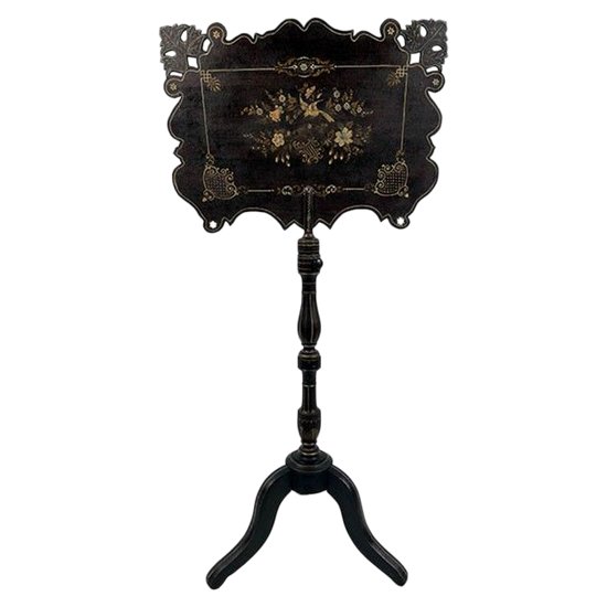 Paravento in legno annerito e cartone bollito, periodo Napoleone III