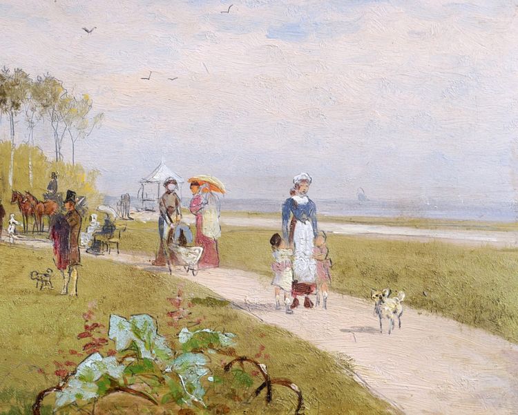 Charles GLASSON (attivo intorno al 1900) Buona società sulla costa della Normandia
