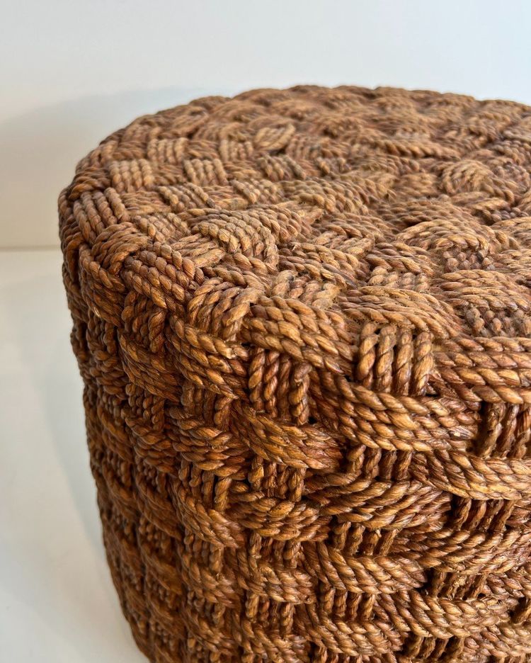Tabouret En Corde Et Pieds Ronds En Bois d'Audoux Minet
