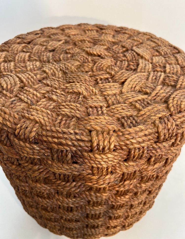 Tabouret En Corde Et Pieds Ronds En Bois d'Audoux Minet