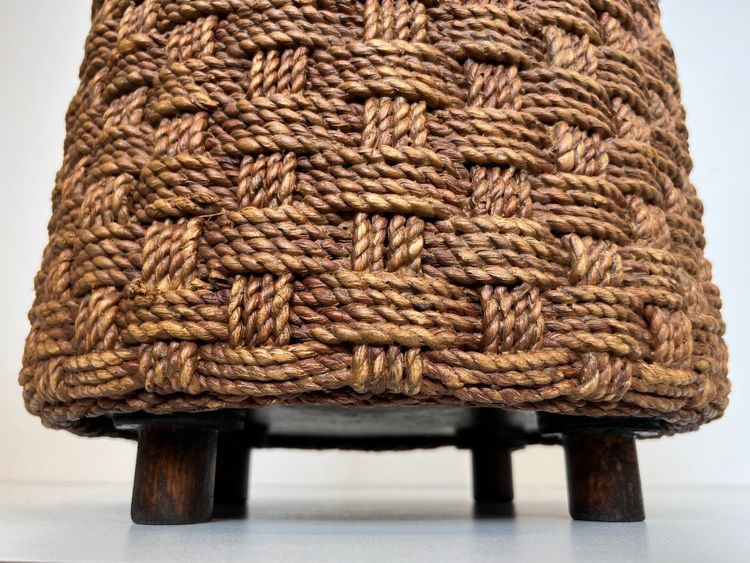 Tabouret En Corde Et Pieds Ronds En Bois d'Audoux Minet