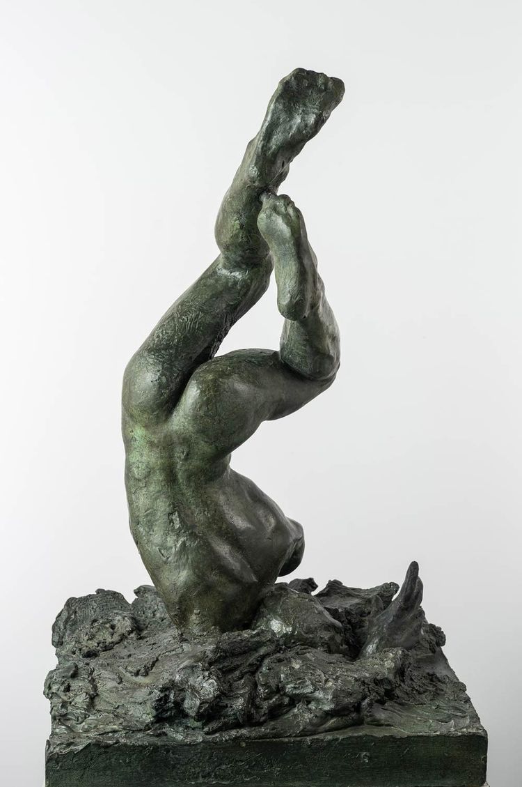 Männlicher Akt - Bronzeskulptur - Ikarus