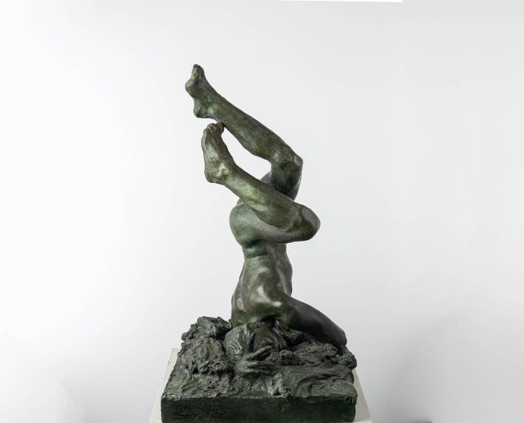 Männlicher Akt - Bronzeskulptur - Ikarus