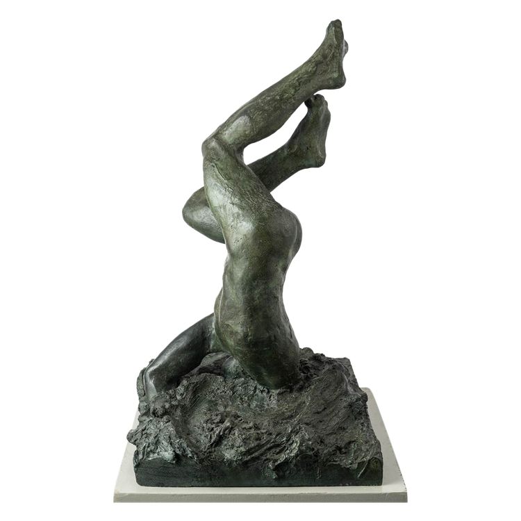 Männlicher Akt - Bronzeskulptur - Ikarus