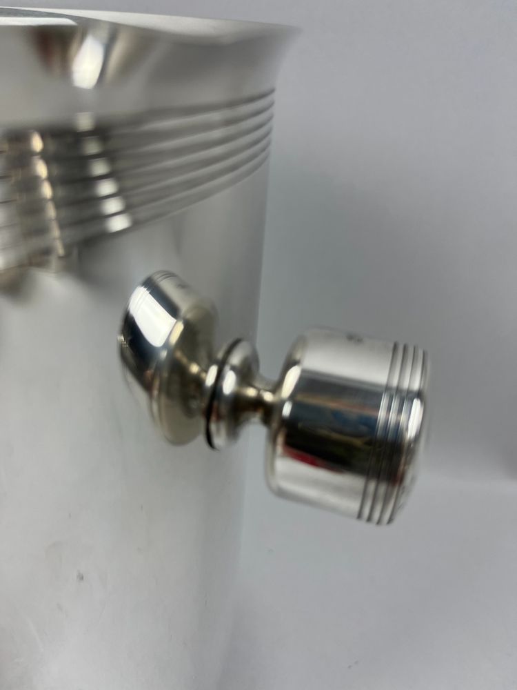 Contemporary style silver metal champagne bucket