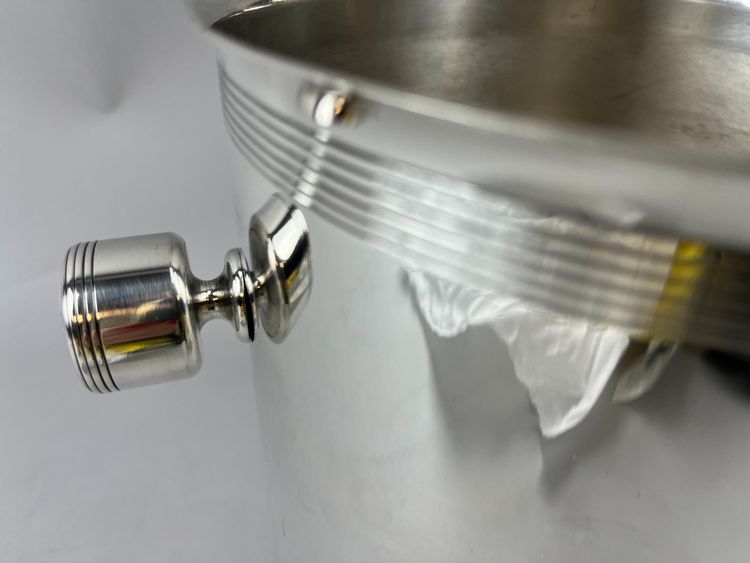 Contemporary style silver metal champagne bucket