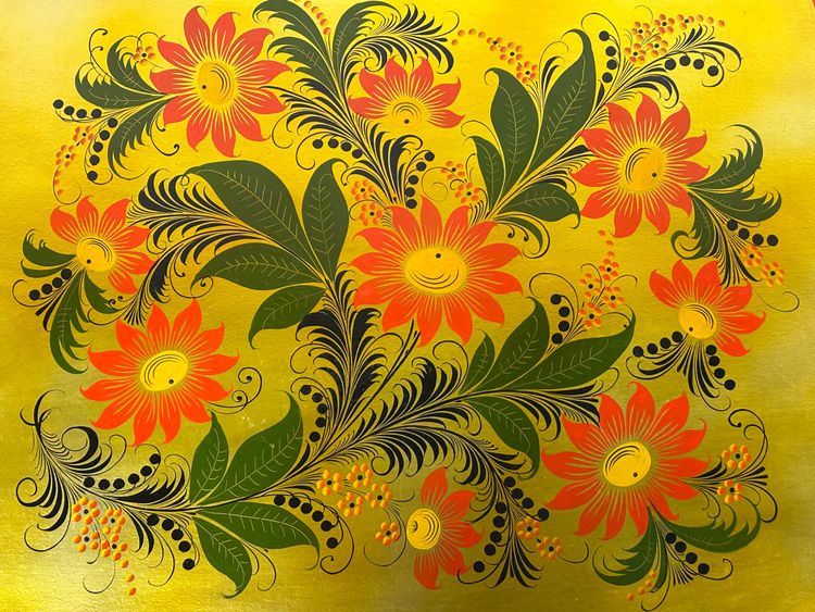 Soggiorno per bambini russo Khokhloma vintage 1960