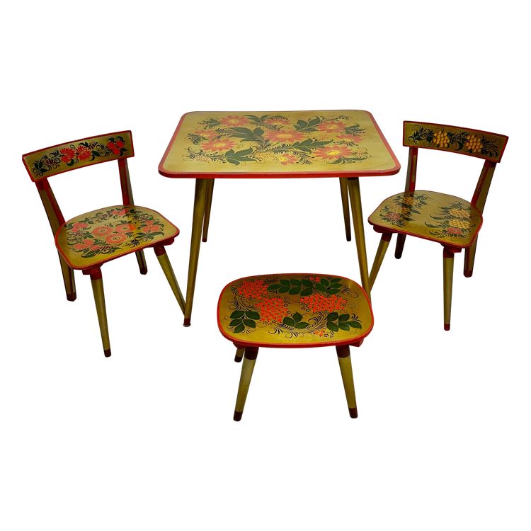 Soggiorno per bambini russo Khokhloma vintage 1960
