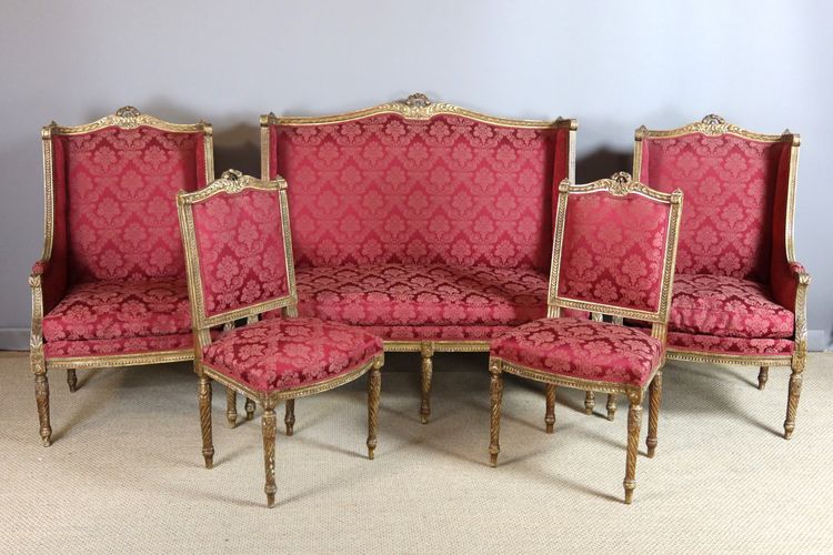 Salon en bois doré style Louis XVI