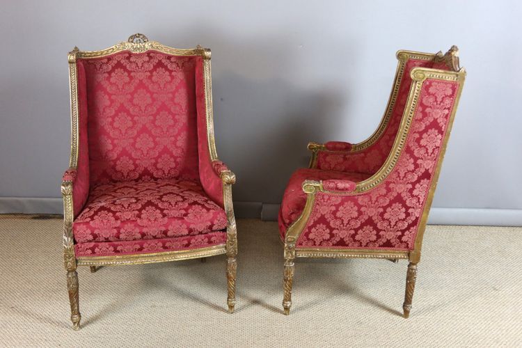 Salon en bois doré style Louis XVI