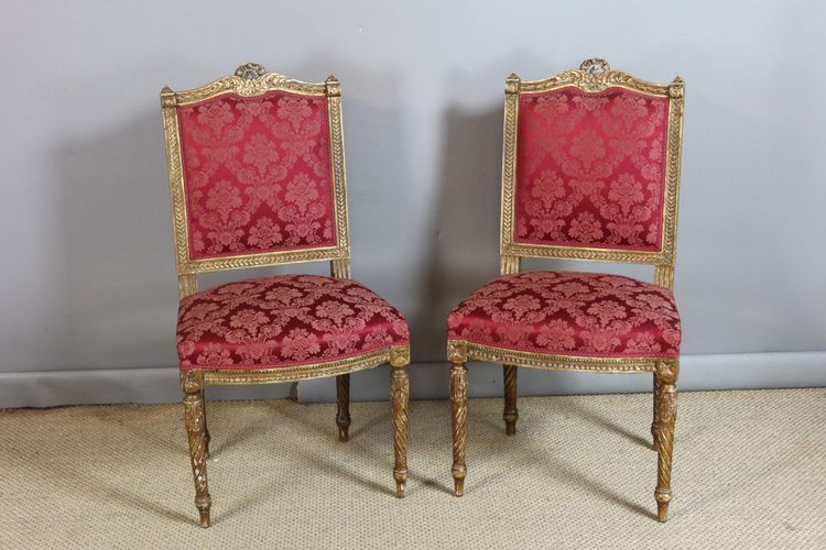 Salon en bois doré style Louis XVI