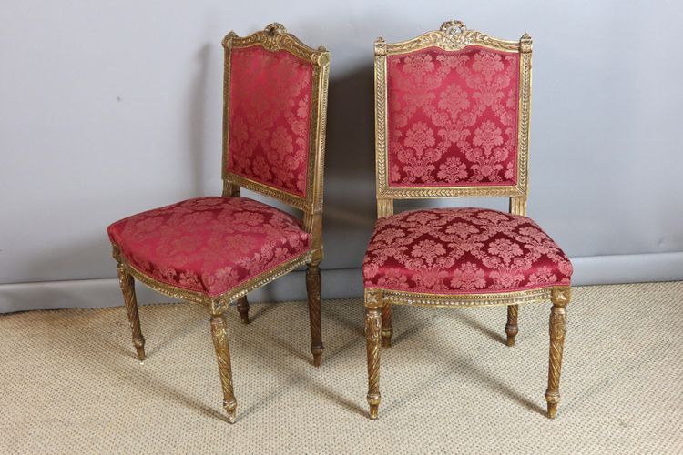 Salon en bois doré style Louis XVI
