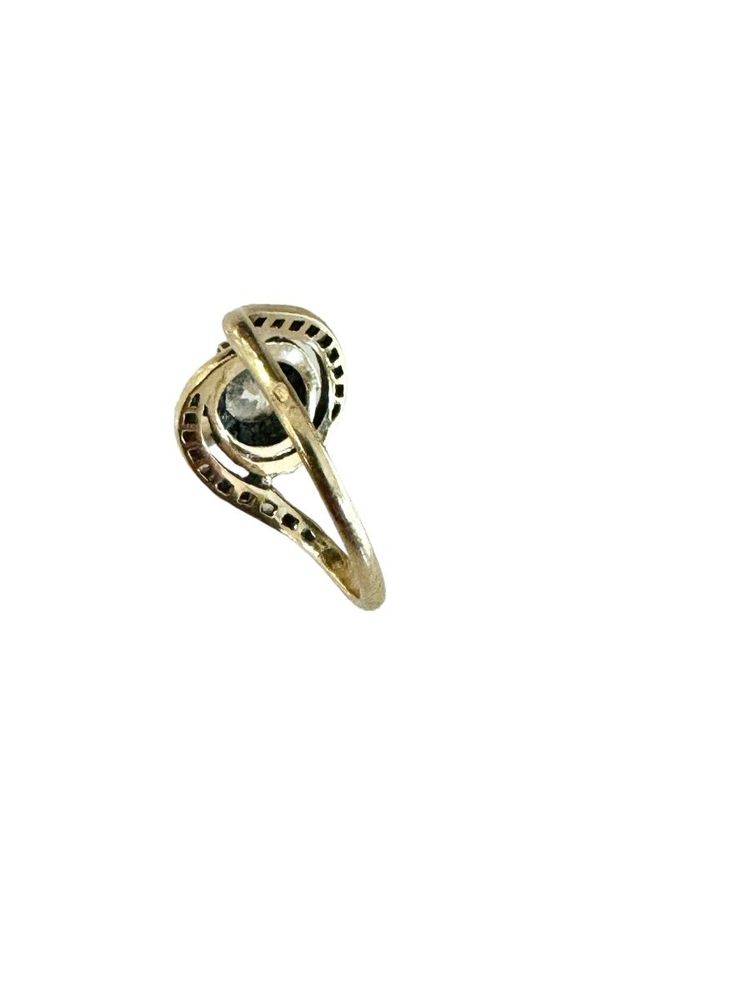 Bague art Nouveau Tourbillon En Or, Platine Et Diamant 