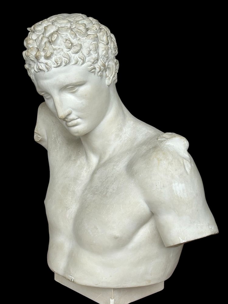 Importantissimo Busto Antico Di Hermes Secondo Prassitele - Gesso Del XX Secolo H 75 cm