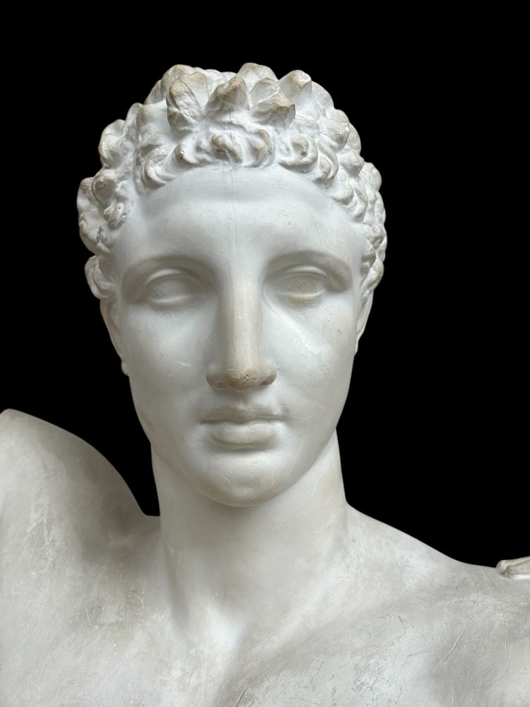 Importantissimo Busto Antico Di Hermes Secondo Prassitele - Gesso Del XX Secolo H 75 cm